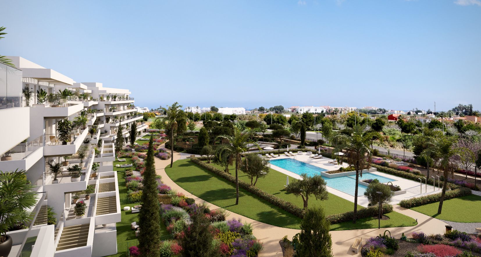 Appartement moderne avec piscine, salle de gym et grandes terrasses