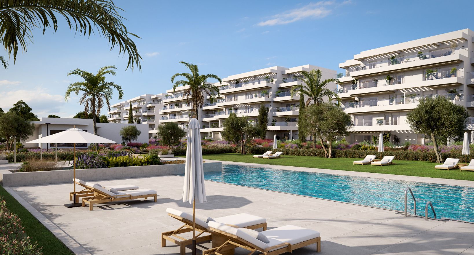 Appartement moderne avec piscine, salle de gym et grandes terrasses