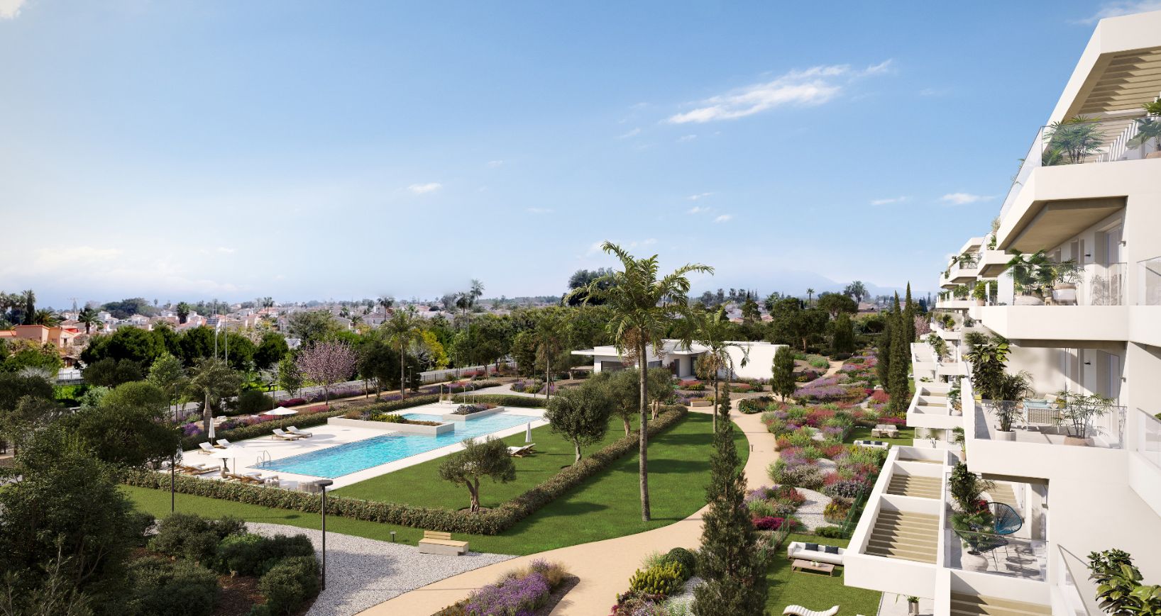 Appartement moderne avec piscine, salle de gym et grandes terrasses