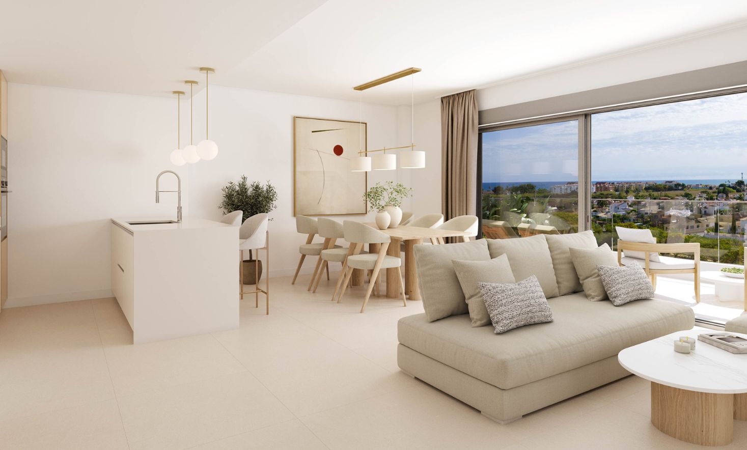 Appartement moderne avec piscine, salle de gym et grandes terrasses